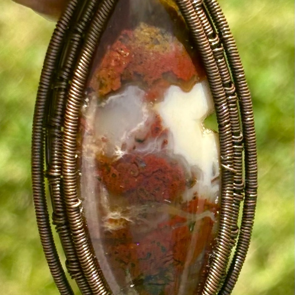 Indonesian Red Moss Agate Pendant